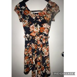 Iris Black Floral Mini Dress